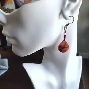 Handcrafted Shell Teardrop Earrings with Beads